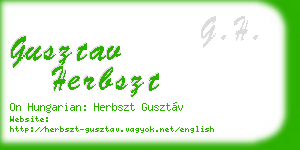gusztav herbszt business card